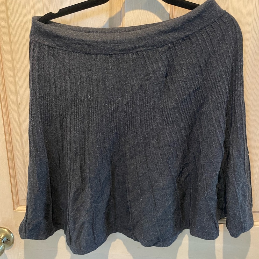 CAbi Charcoal Ribbed Knit Skirt small